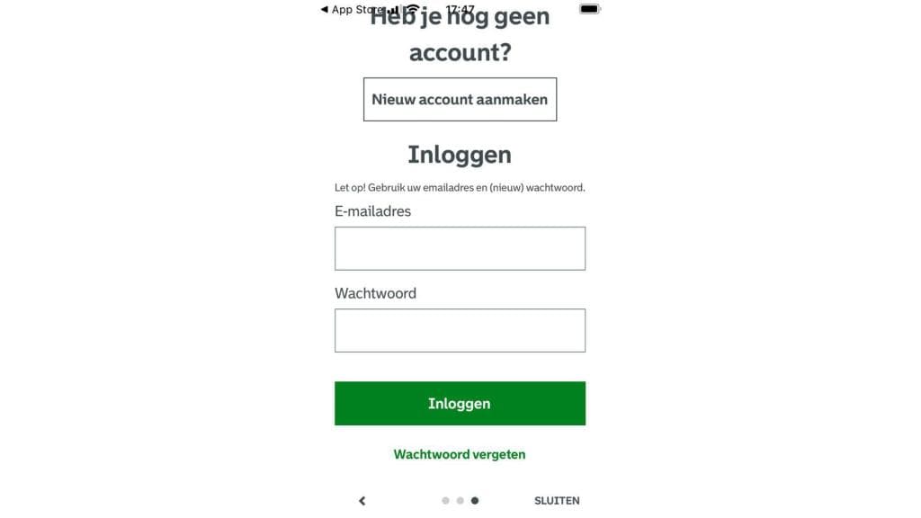 Beeldscherm inloggen Rotterdam Bezoekers Parkeren app